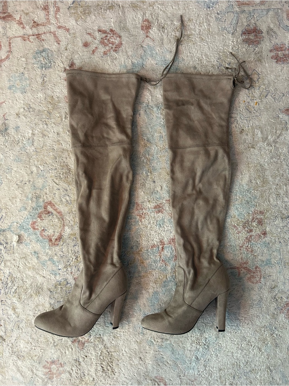 Steve Madden Gorgeous Taupe Suede Over-the-Knee Boots - Picture 2 of 10